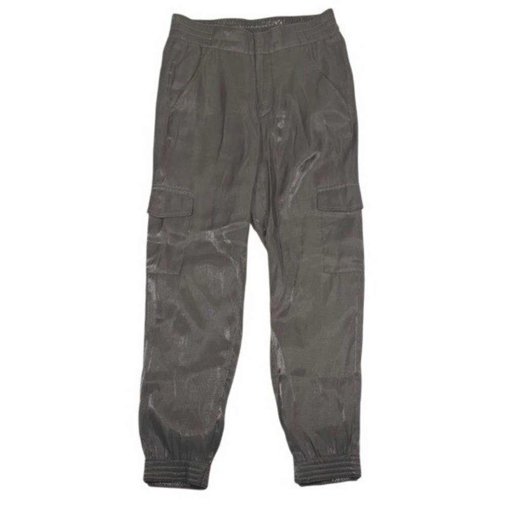 Anthropologie Joggers Womens XS Cargo Dark Grey Elastic Waist Cuffs Pants